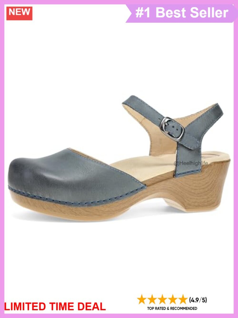 Dansko Sam Leather Clog Sandals Comfort Support Casual